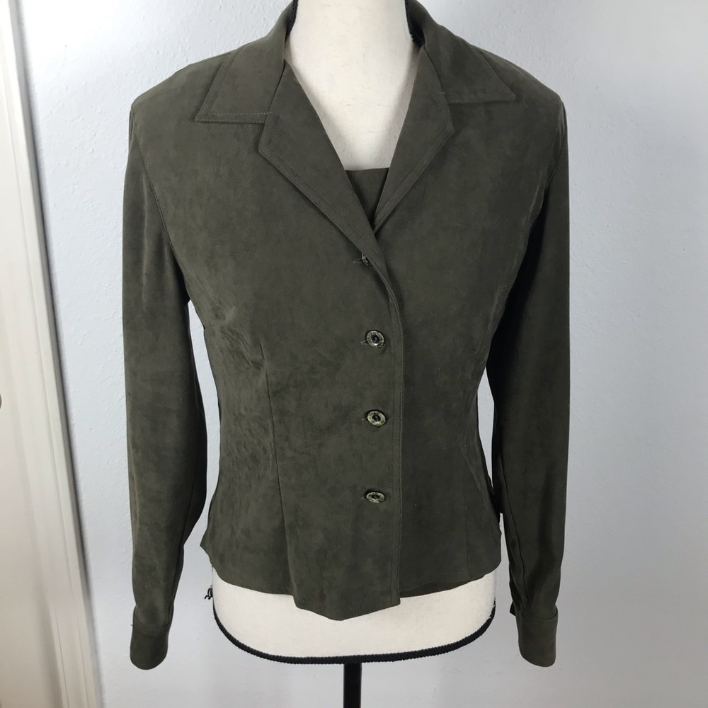 JESSICA HOWARD 2P SUEDE LIKE  TOP AND BLAZER